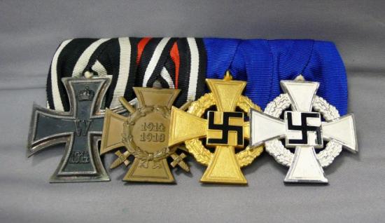 THIRD REICH 4 PLACE MEDAL GROUP TO A WW1 VETERAN