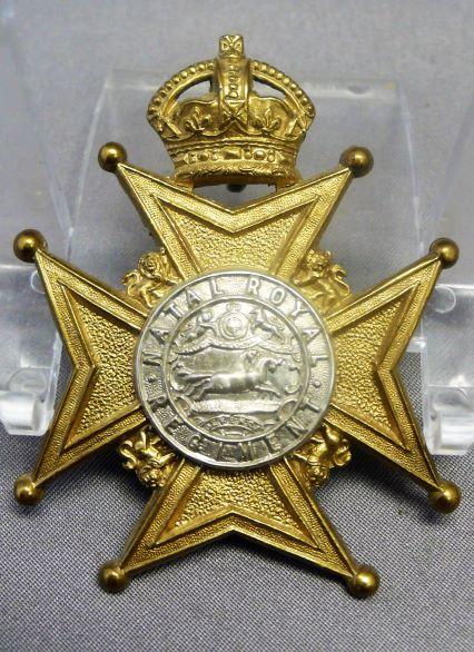 NATAL ROYAL REGIMENT CAP BADGE Circa 1902-13